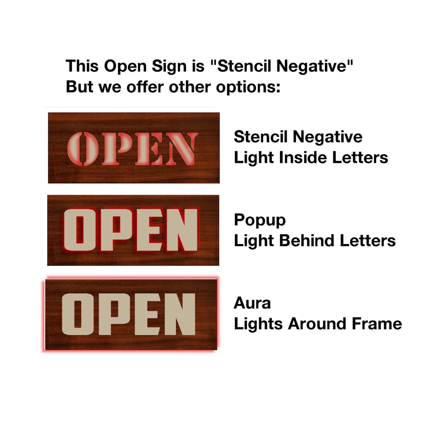 Indoor Custom made OPEN LED Sign, Multicolor