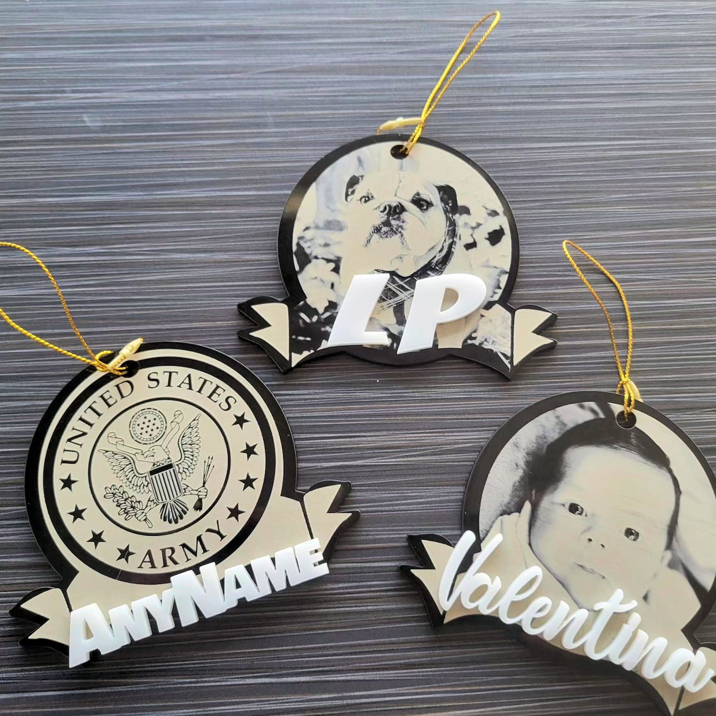 Custom Christmas Ornaments, any photo, logo and name