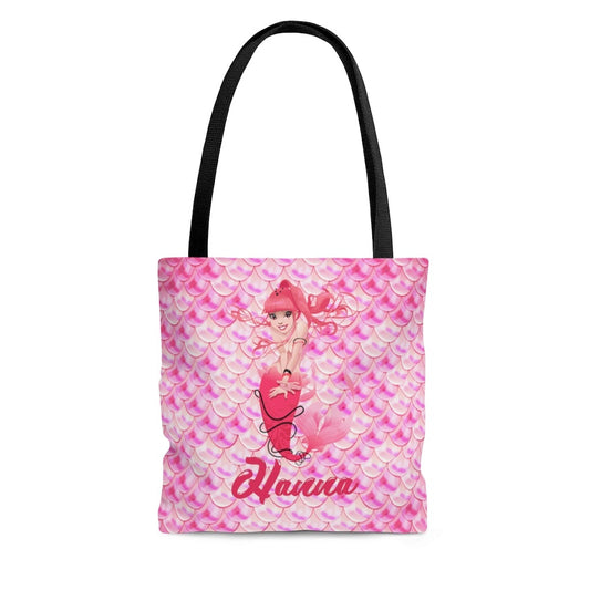 Blue Mermaid Tote Bag with Custom Name