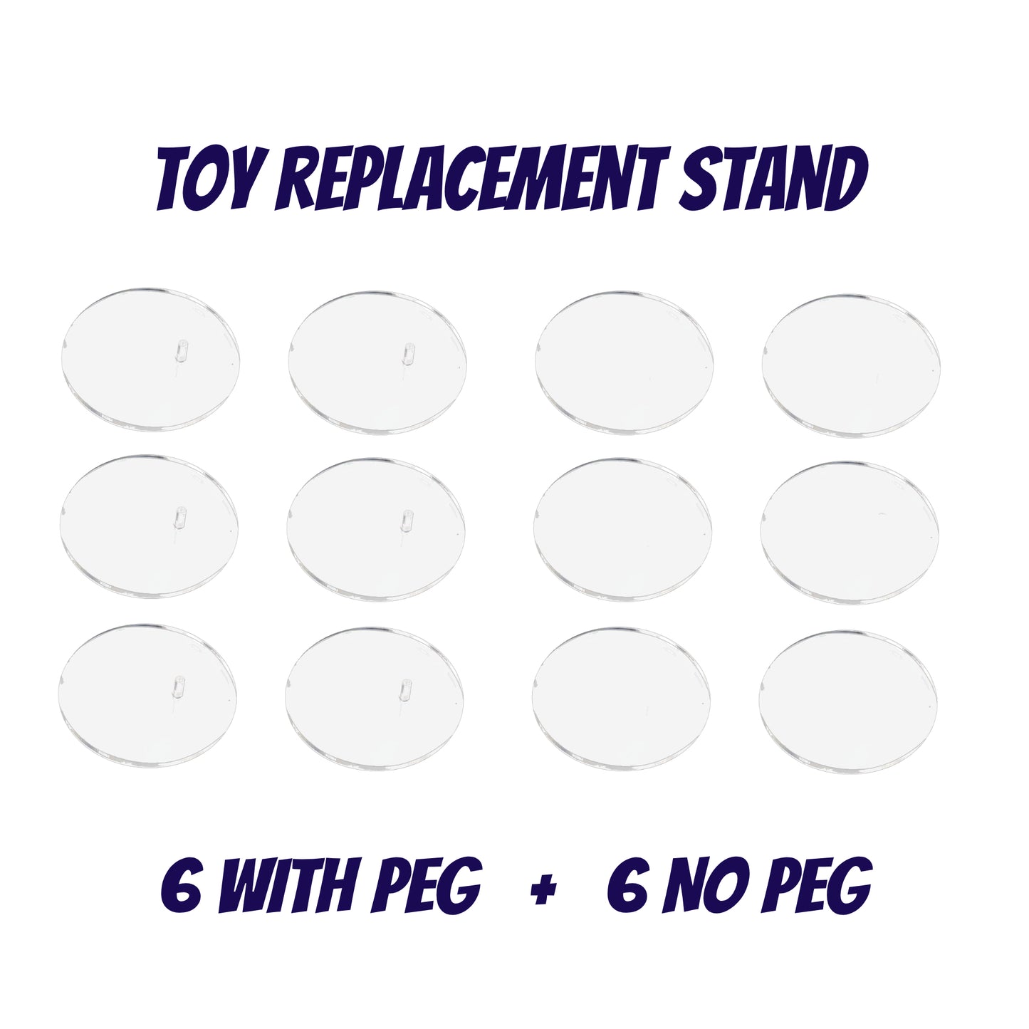 Acrylic Base Toy Stand Replacements, ideal for Funko Pop Vinyl NEW VERSION