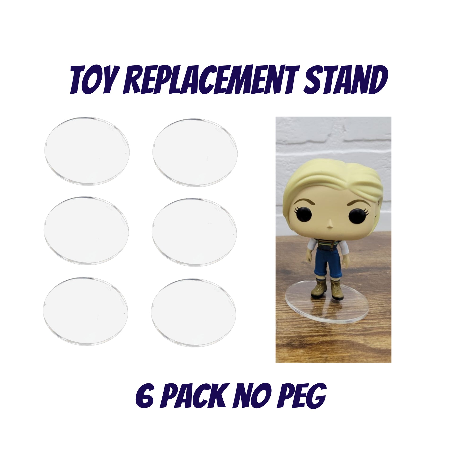 Acrylic Base Toy Stand Replacements, ideal for Funko Pop Vinyl NEW VERSION