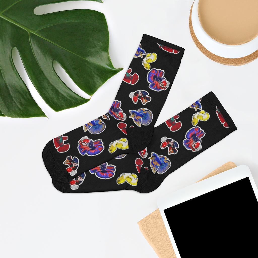 NW Bettas "I love Bettas" Black Socks