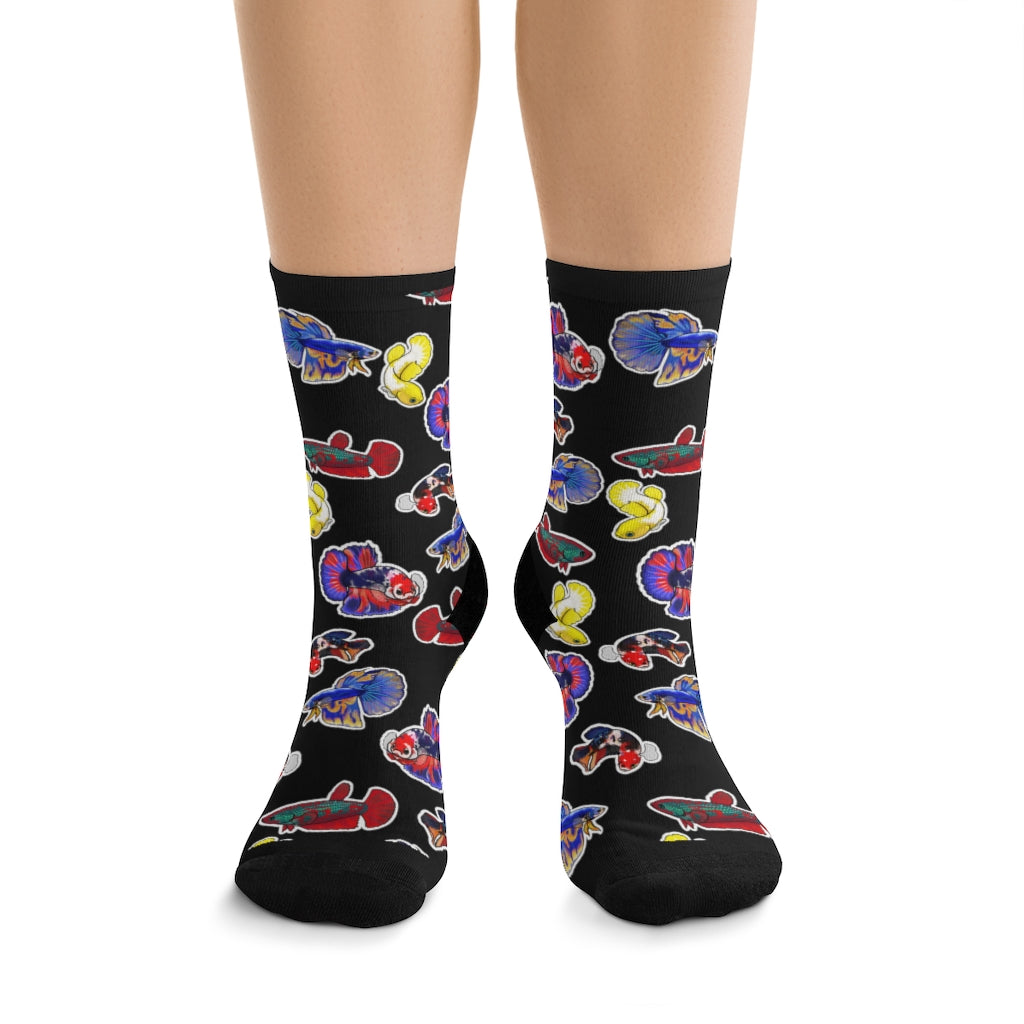 NW Bettas "I love Bettas" Black Socks