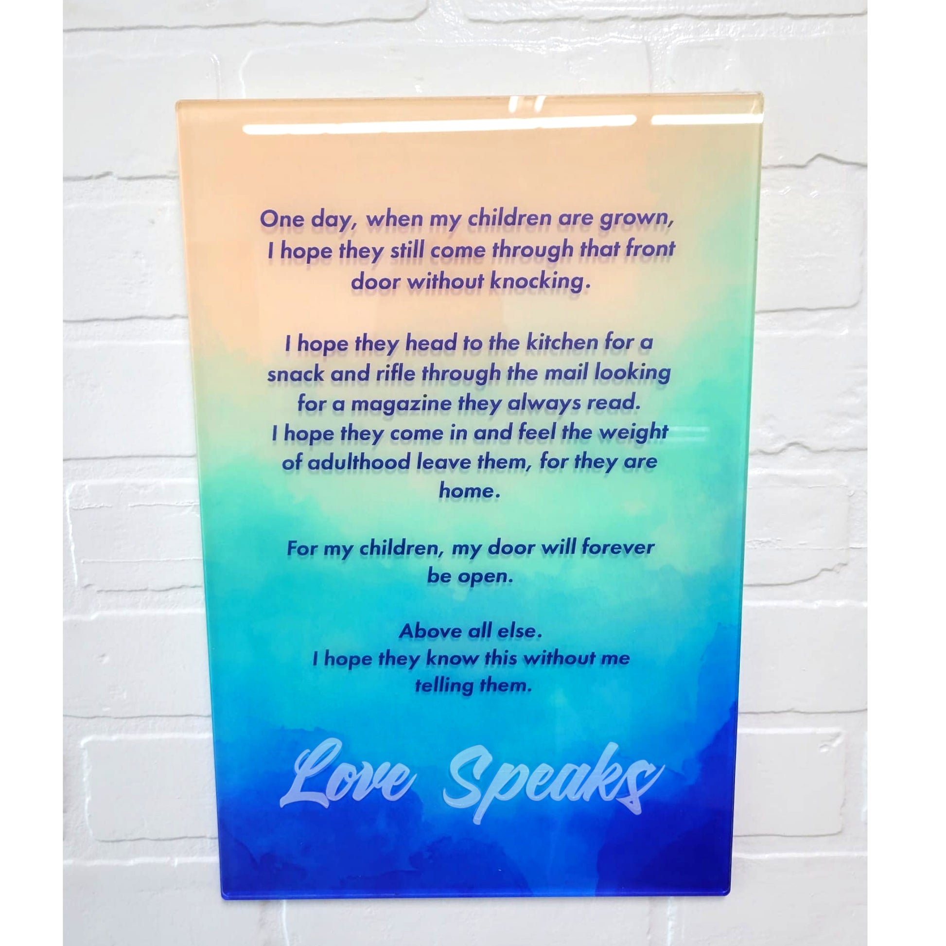 Acrylic Poster, 3d Print Effect, Any Background, Text and Dedication