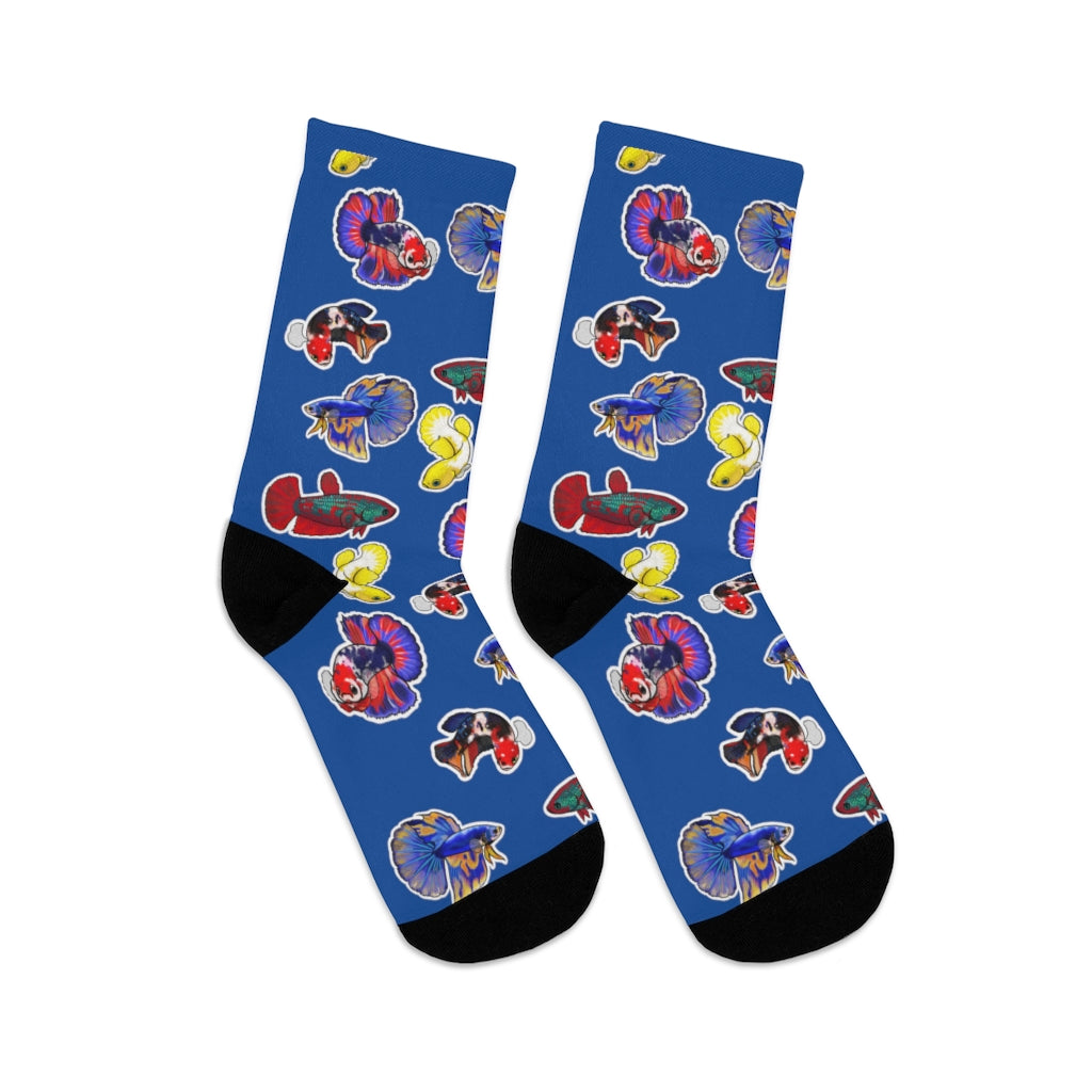 NWBettas "I love Bettas" Blue Socks