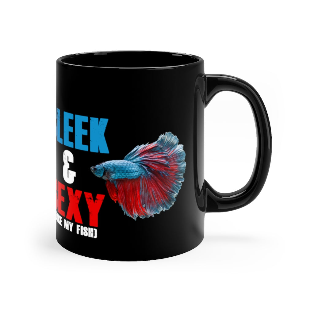 NW Bettas "Sleek & Sexy" Black mug 11oz