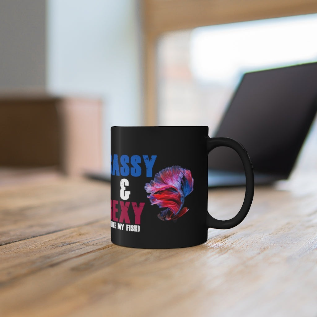 NW Bettas "Sassy & Sexy" Black mug 11oz