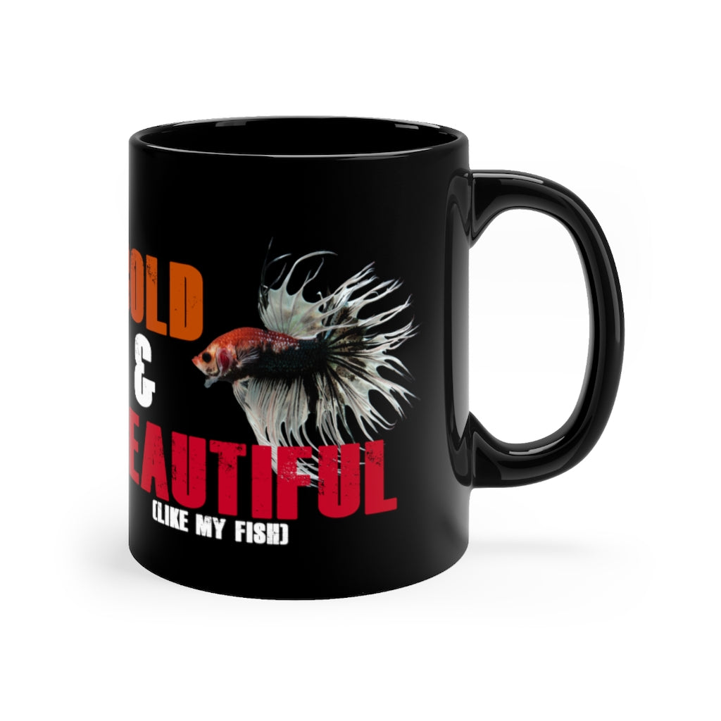 NW Bettas "Bold & Beautiful" Black mug 11oz