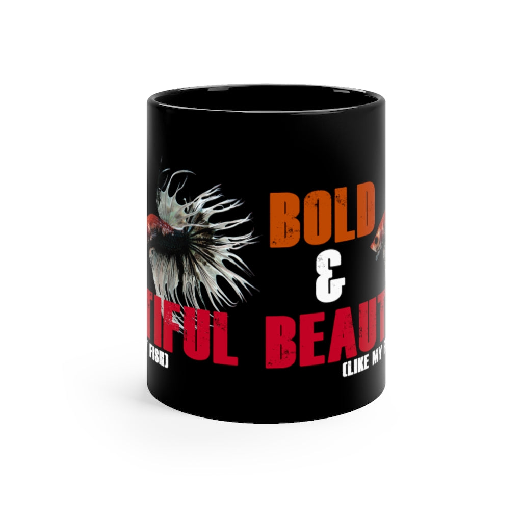 NW Bettas "Bold & Beautiful" Black mug 11oz