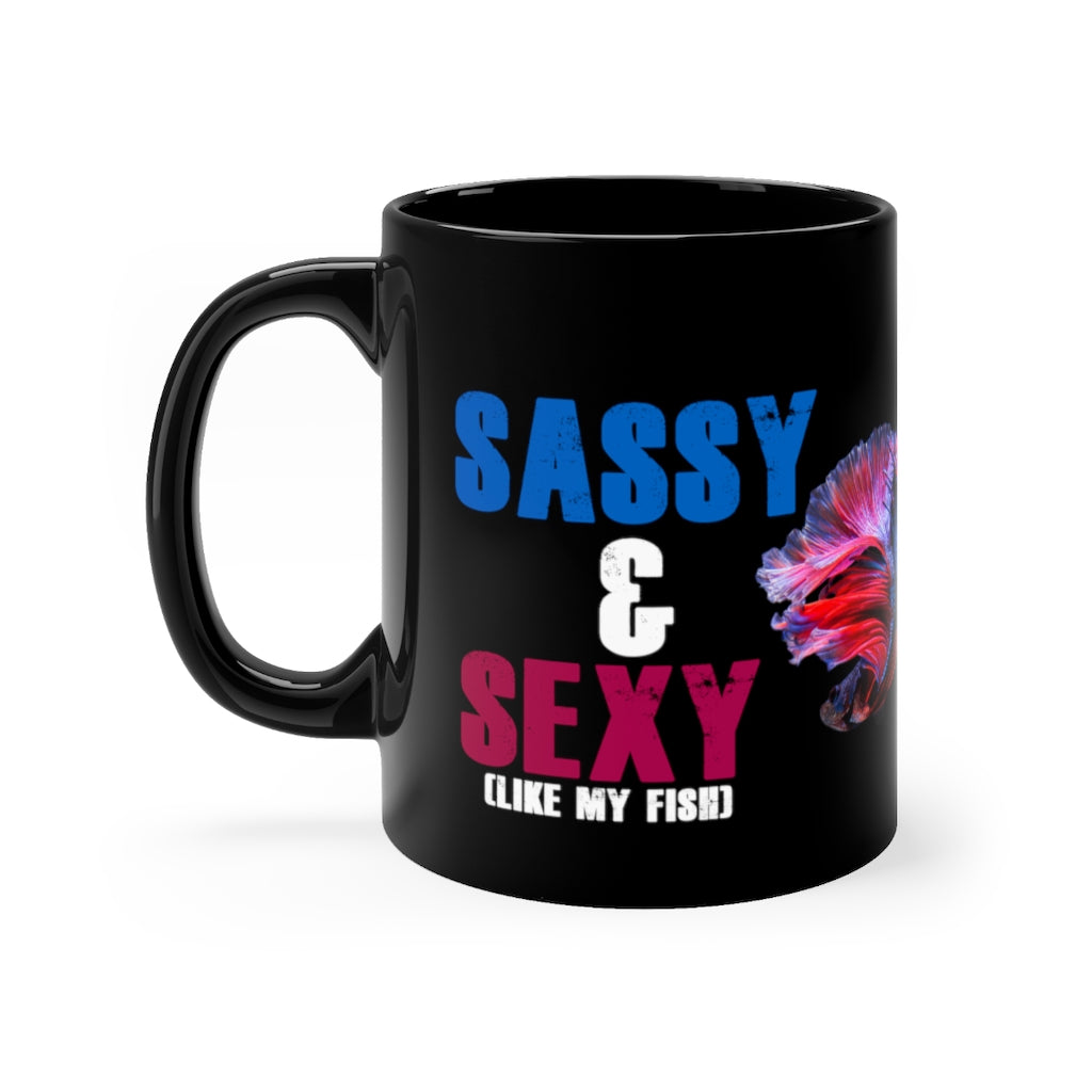 NW Bettas "Sassy & Sexy" Black mug 11oz