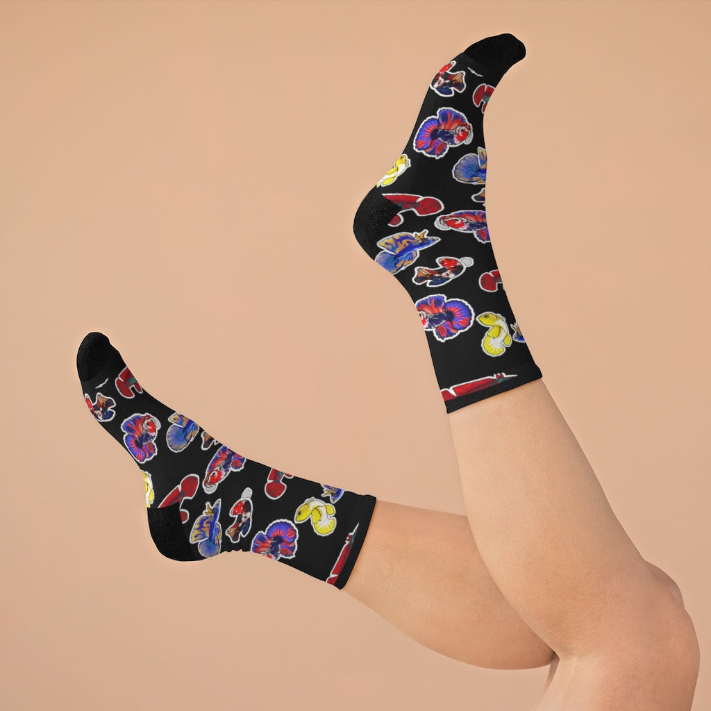 NW Bettas "I love Bettas" Black Socks