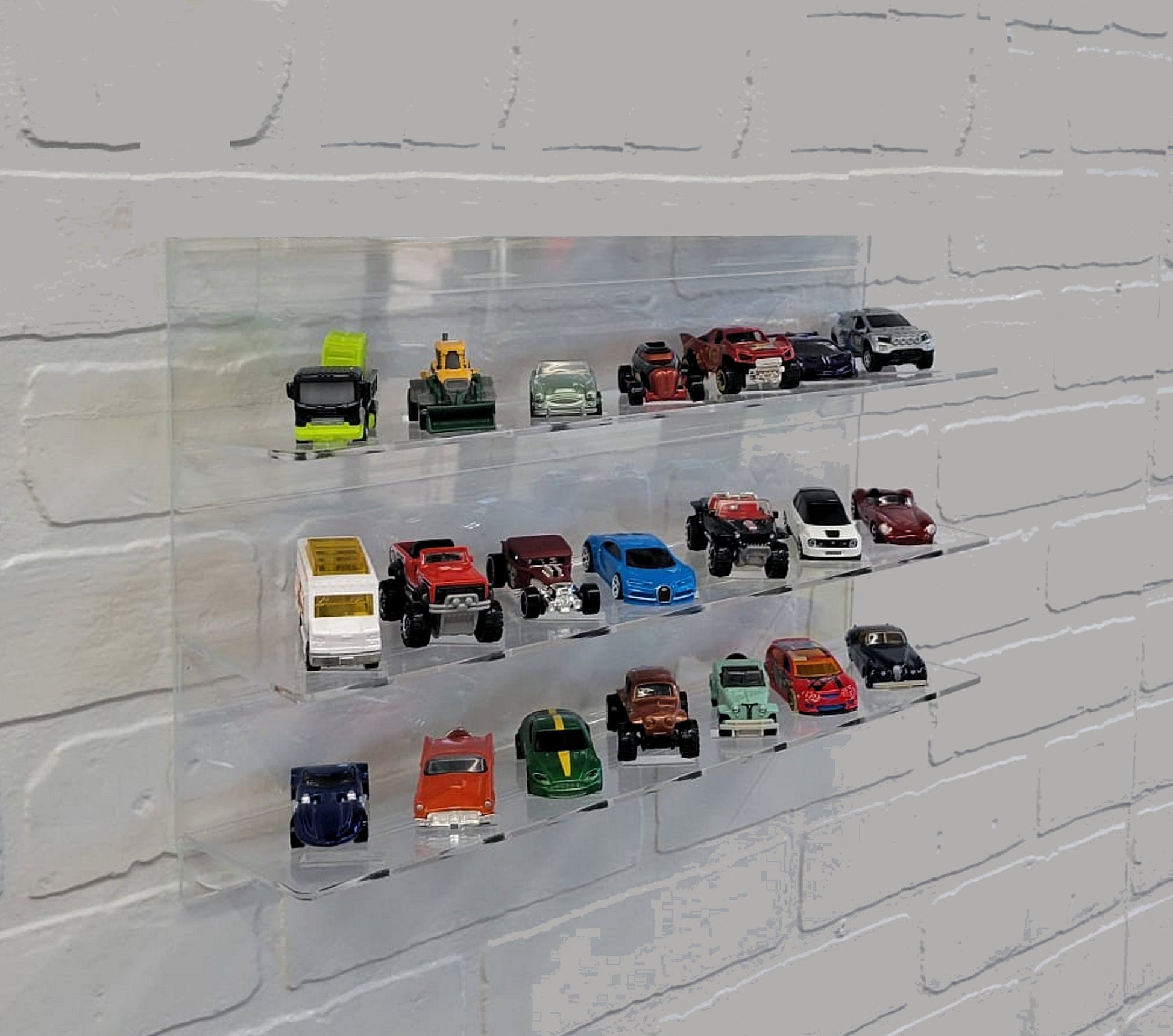 Acrylic Display for 21 Diecast 1/64, Hot Wheels, Matchbox and more