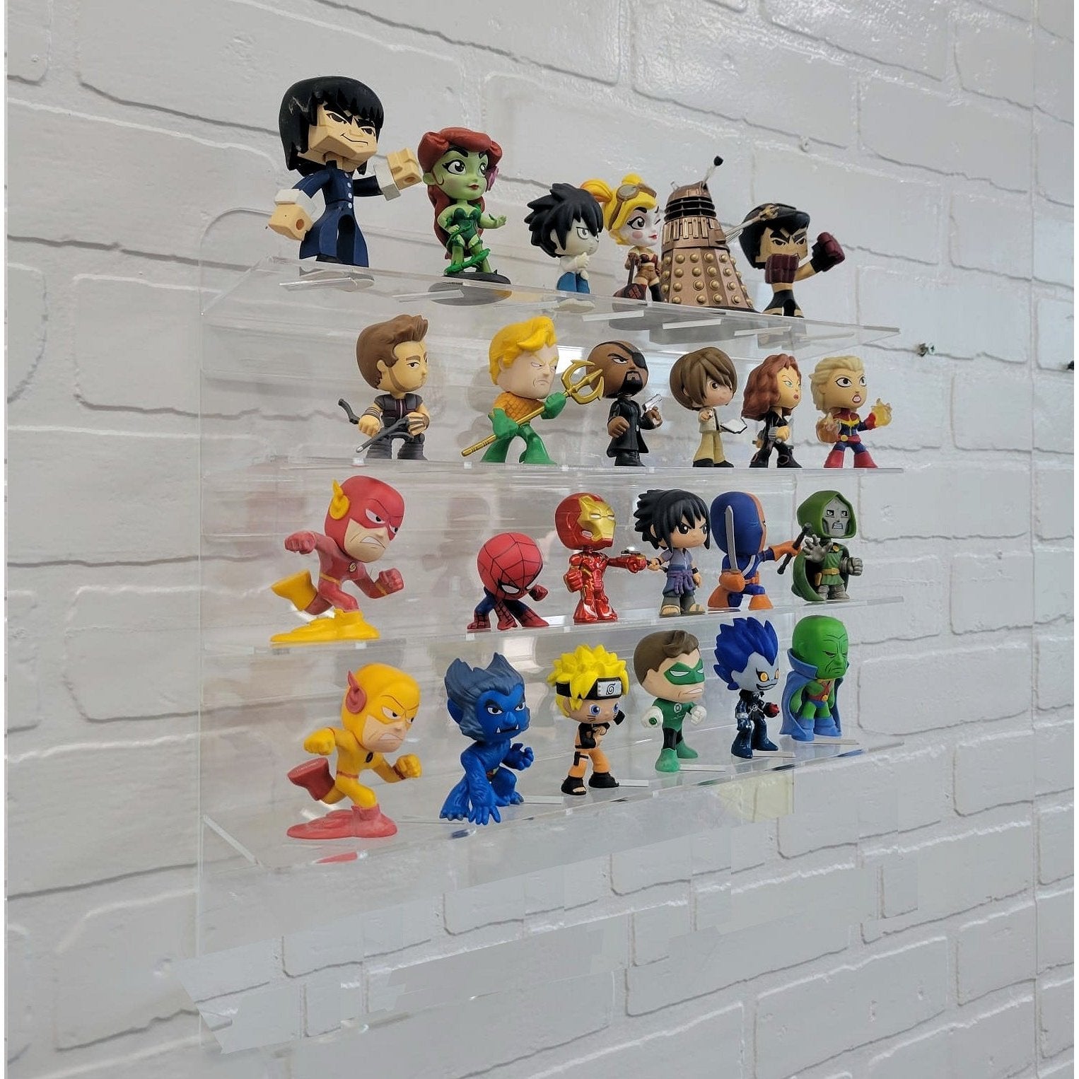 Acrylic Wall Display Case for 24 Mini Figurines, No Assembly Required, just Hang on