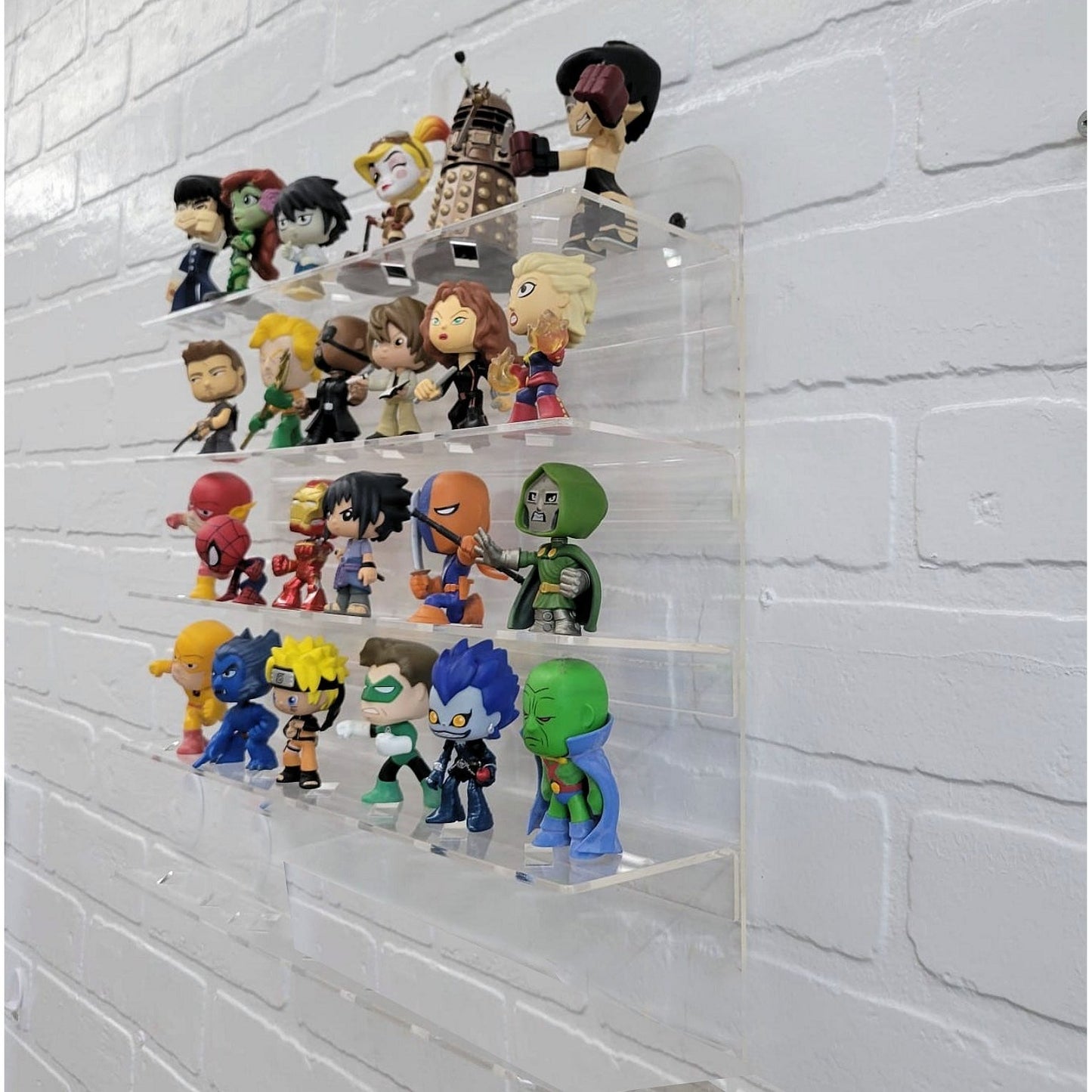 Acrylic Wall Display Case for 24 Mini Figurines, No Assembly Required, just Hang on