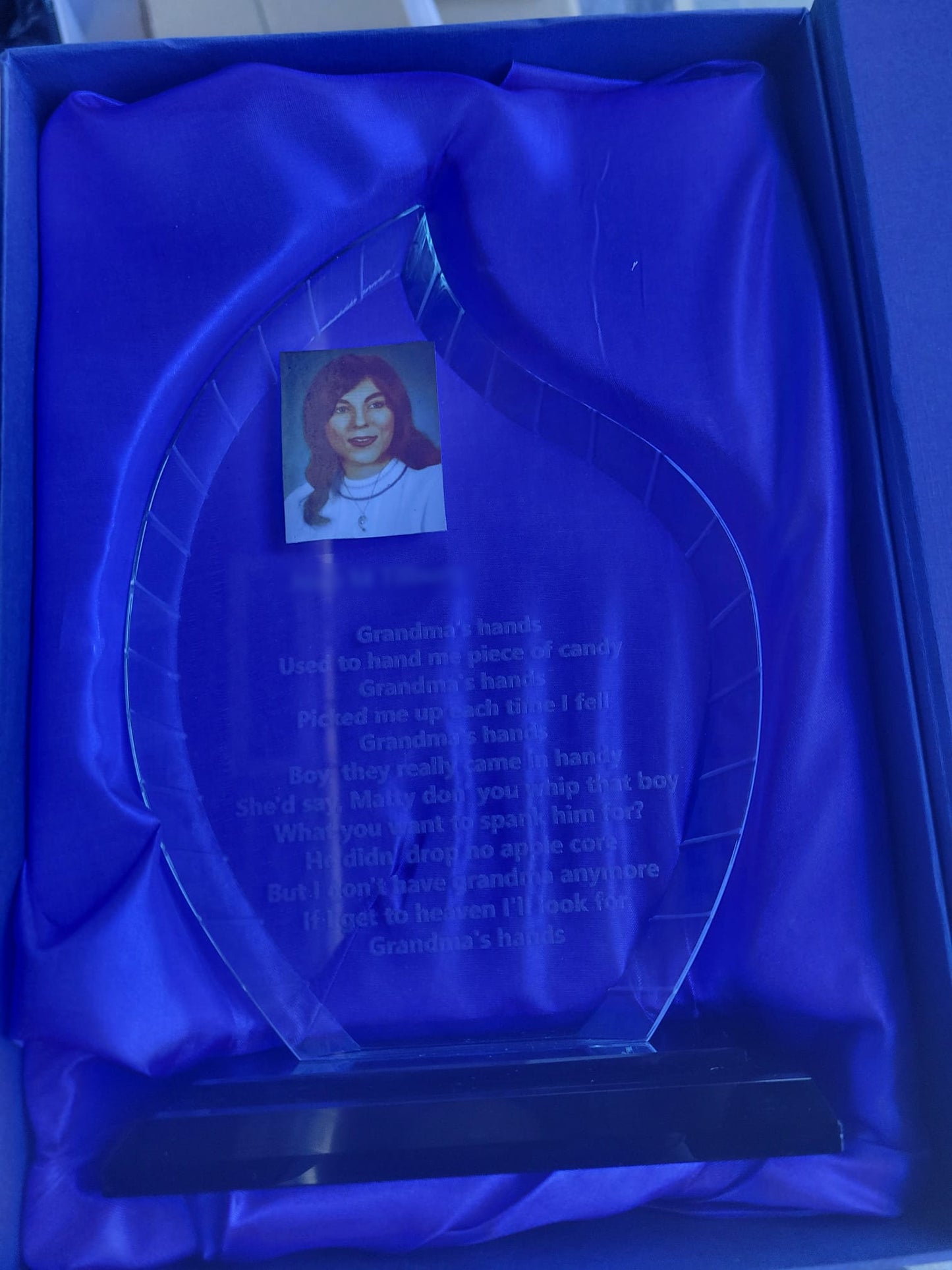 Glass Award,  custom made with Logo and/or Dedication