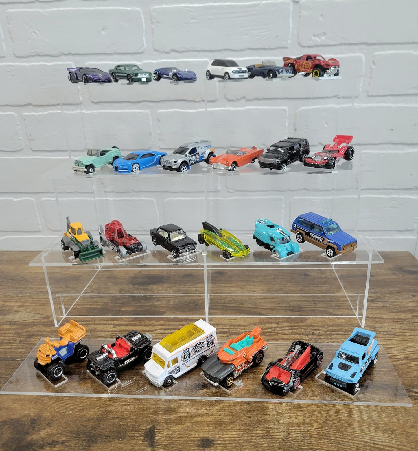 Acrylic Shelf Riser Display Tier, ideal for Detolf: Diecast 1:64 Collectible Cars