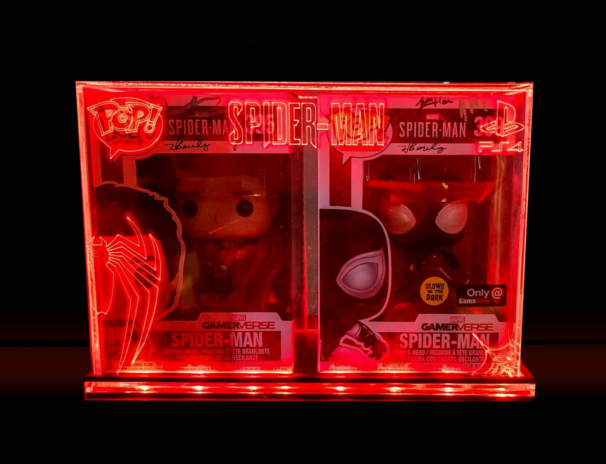 Acrylic LED Display Case for 2 Boxed Funko Pop, custom made