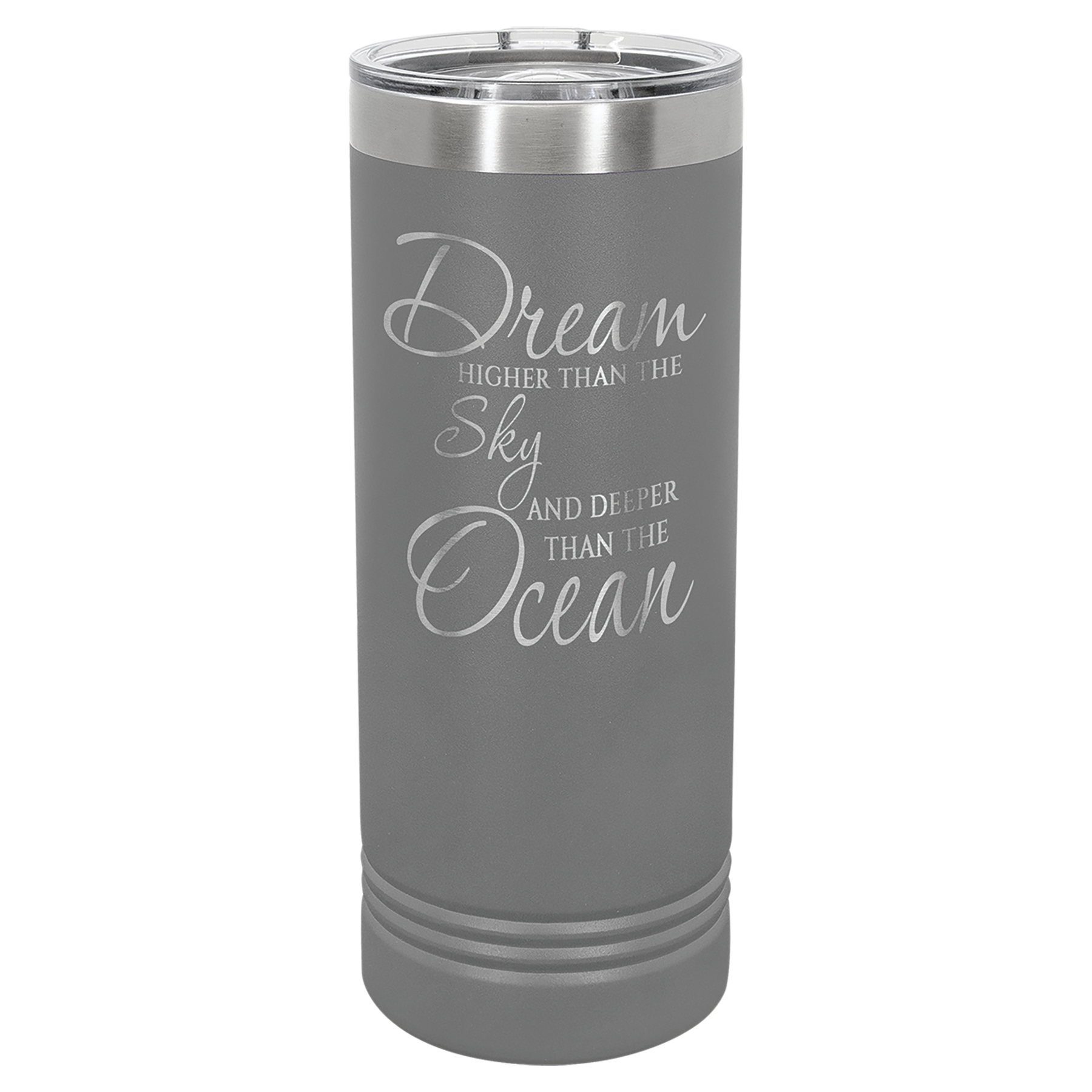 22 oz. Skinny Tumbler with Slider Lid Any Name or Logo