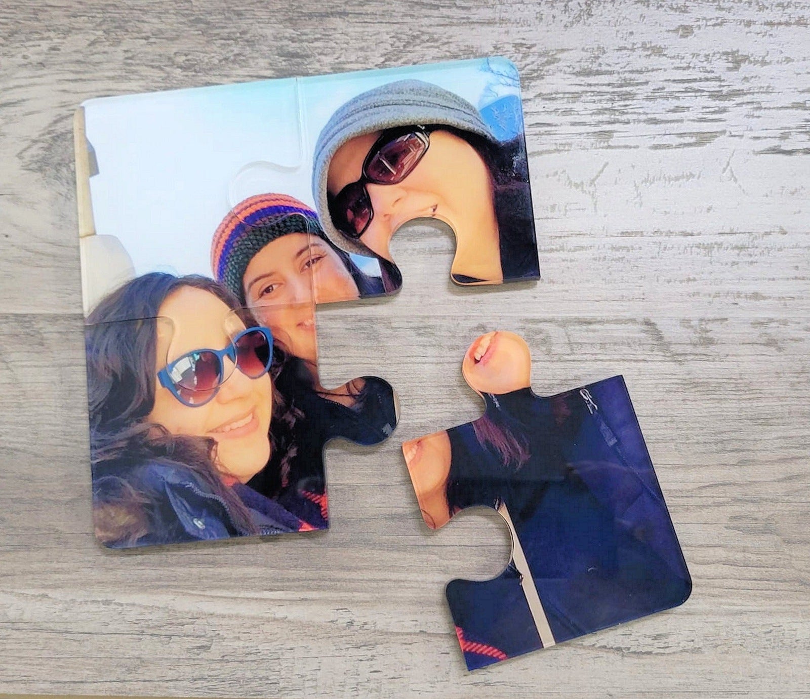 Custom Made Plexiglass Puzzle Coasters Family Photo, or any theme ideal for Father Day