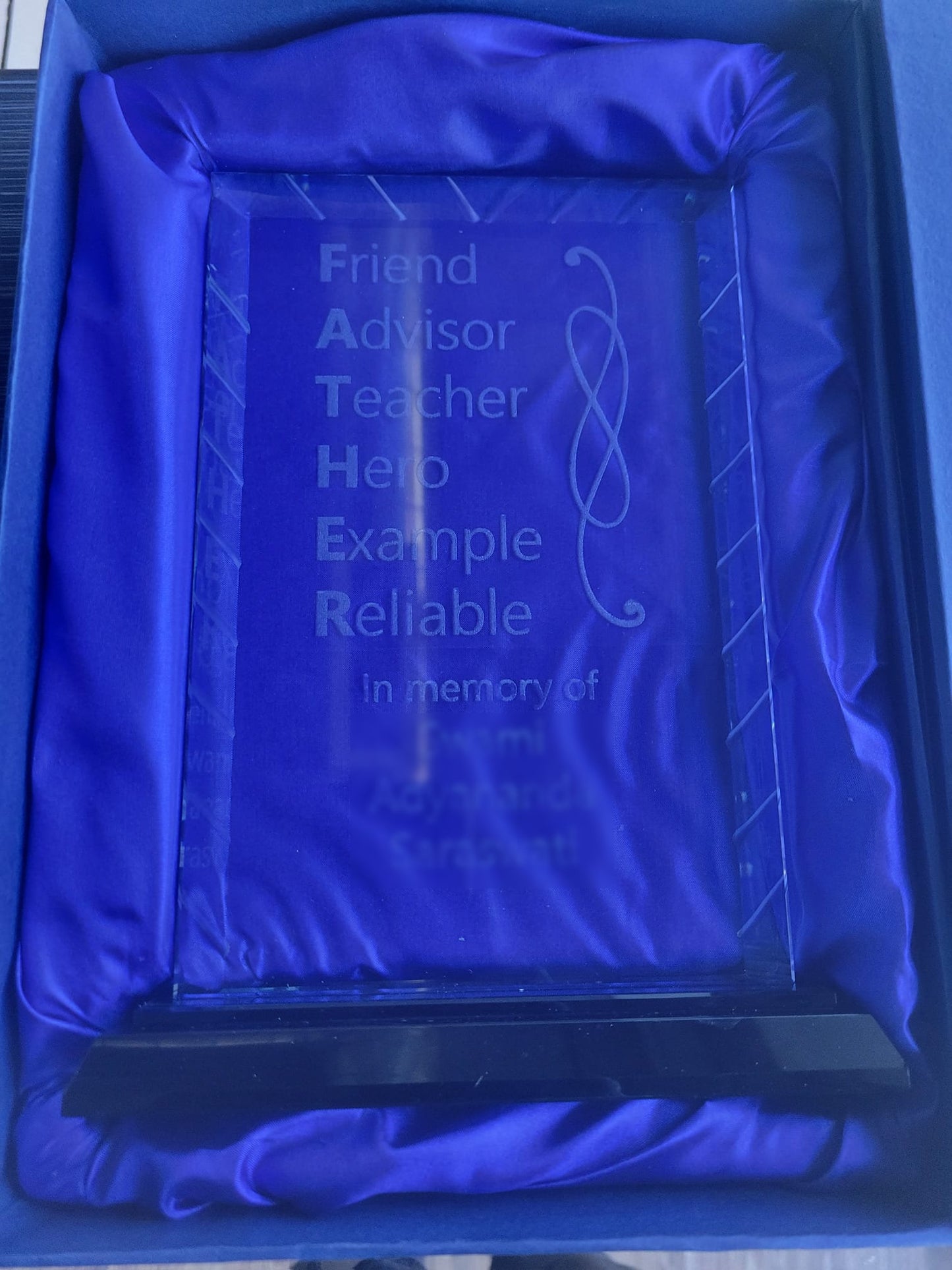 Glass Award,  custom made with Logo and/or Dedication