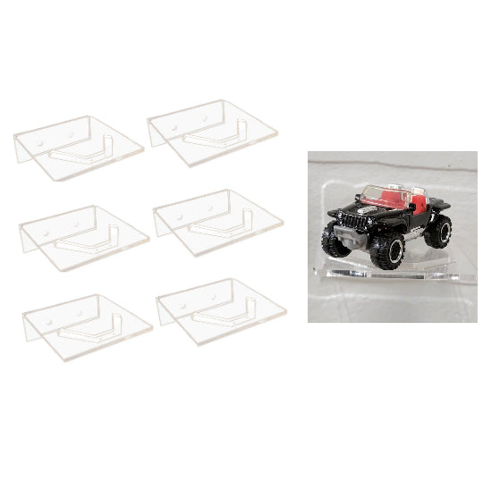 6 Pack Mini Shelves, for Diecast 1:64, Double Tape, Hot Wheels, Matchbox and more