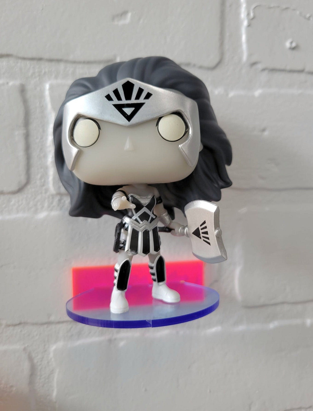 Funko Pop Vinyl and Funko Pin: Acrylic Wall Stand, Stick On, Single Shelf Neon Colors Mix and Match