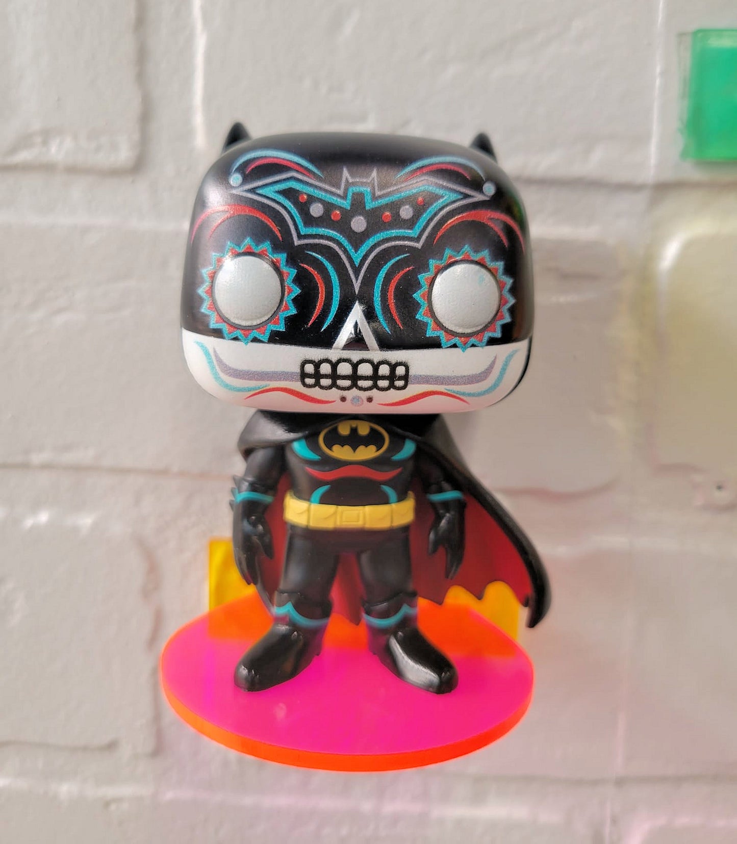 Funko Pop Vinyl and Funko Pin: Acrylic Wall Stand, Stick On, Single Shelf Neon Colors Mix and Match