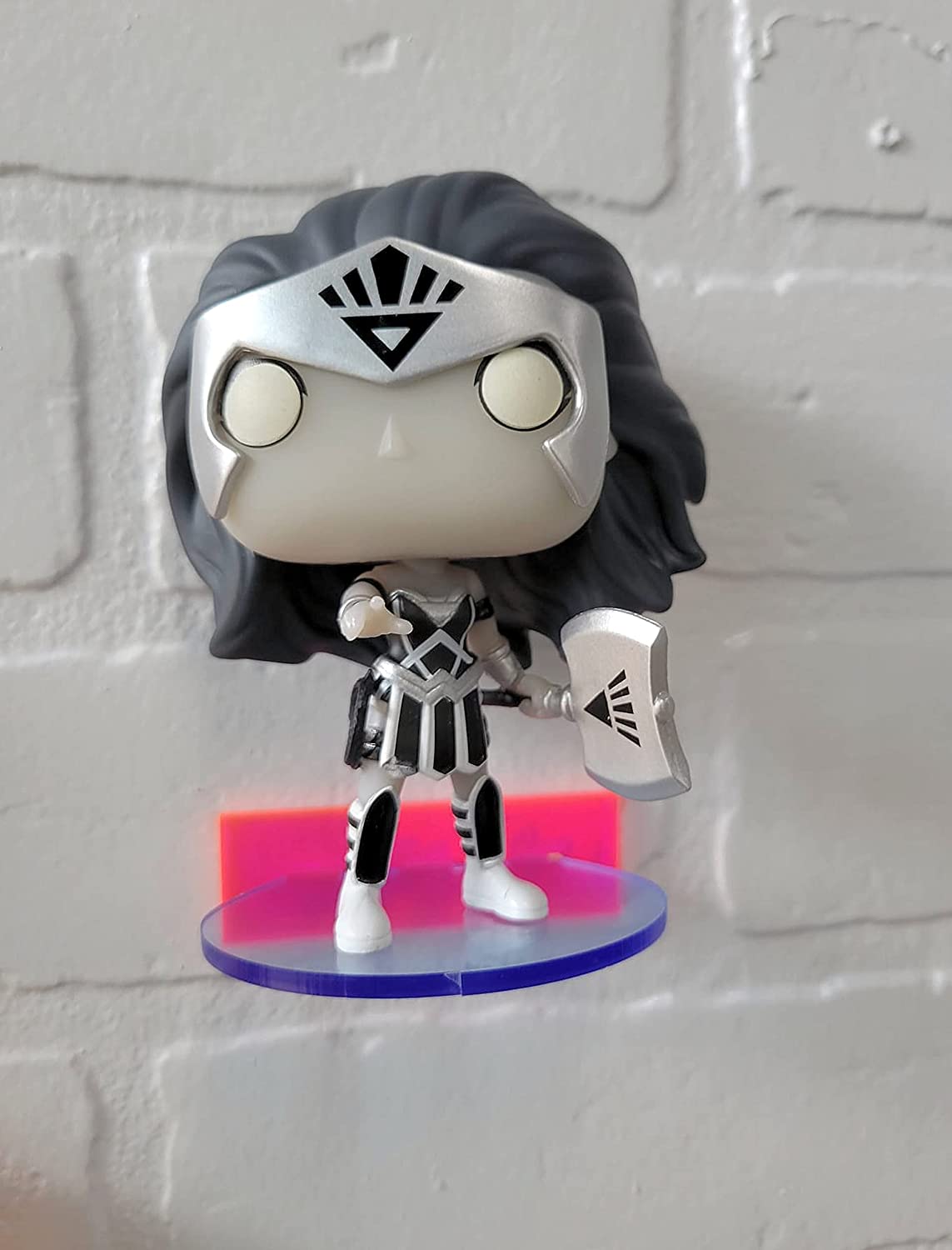 Funko Pop Vinyl Acrylic Wall Stand, Stick On, Single Shelf Neon Colors Mix and Match No tape Version