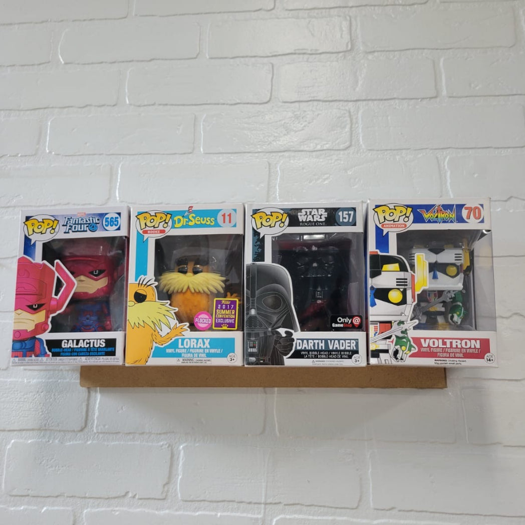 Wall Display Case for 4 Boxed Funko Pop, Bordeless, Shelfless, No Assembly Required, just Hang on