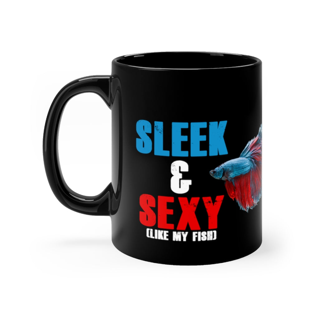 NW Bettas "Sleek & Sexy" Black mug 11oz