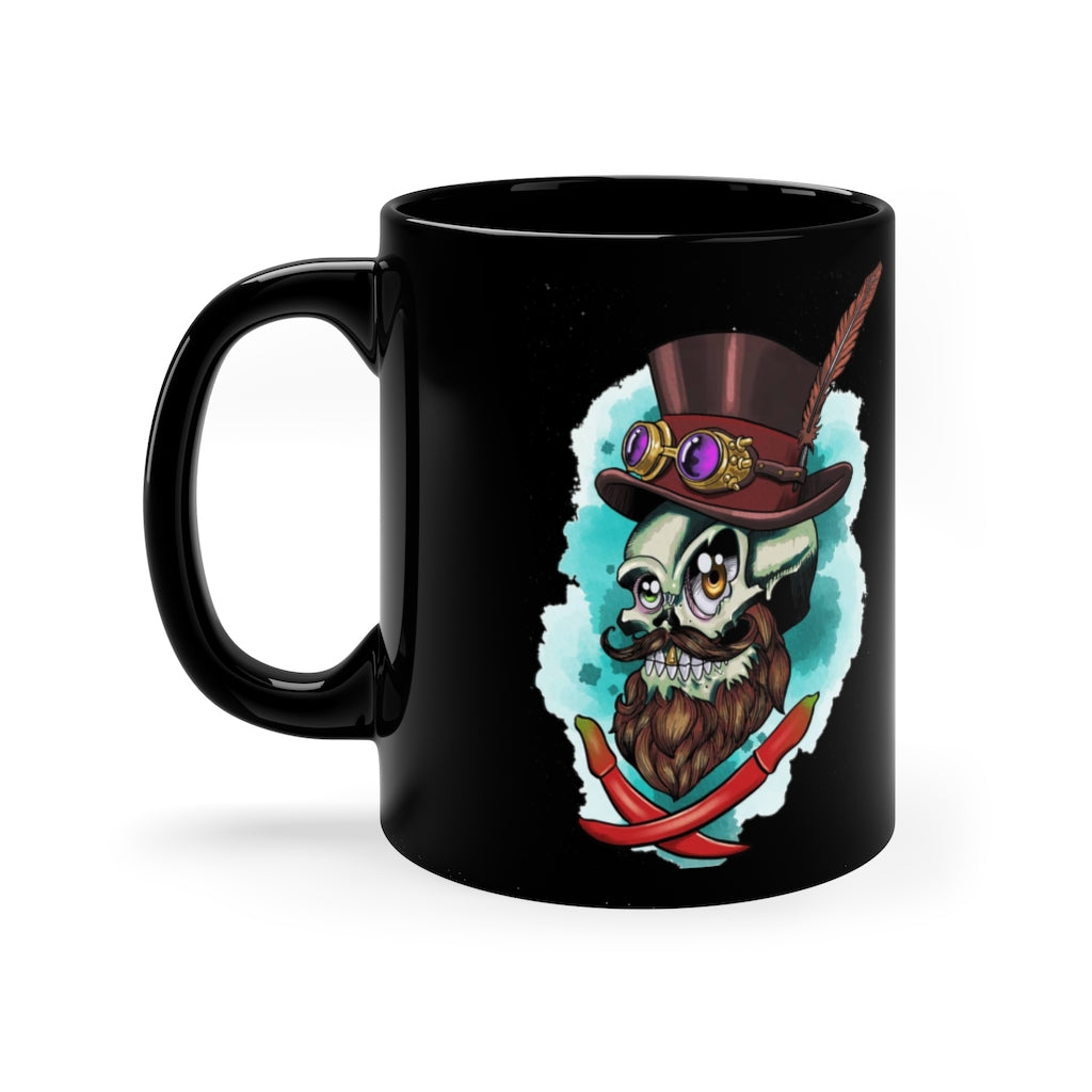 Aguero's Tattoo Bearded Skull 2021 11oz Black Mug