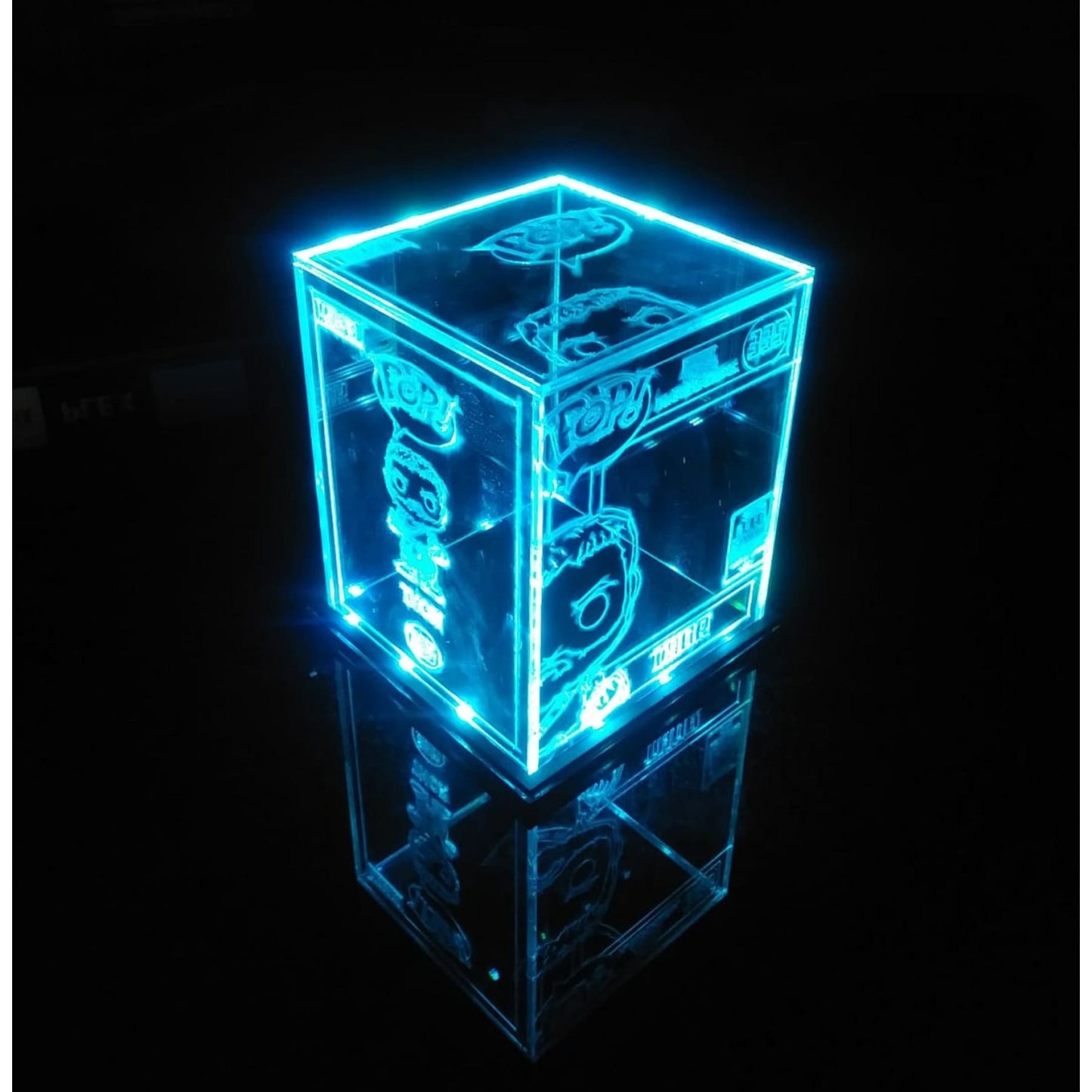 Acrylic LED Case Lamp for Unboxed Funko Pop, 3 Sides Design, Custom Made