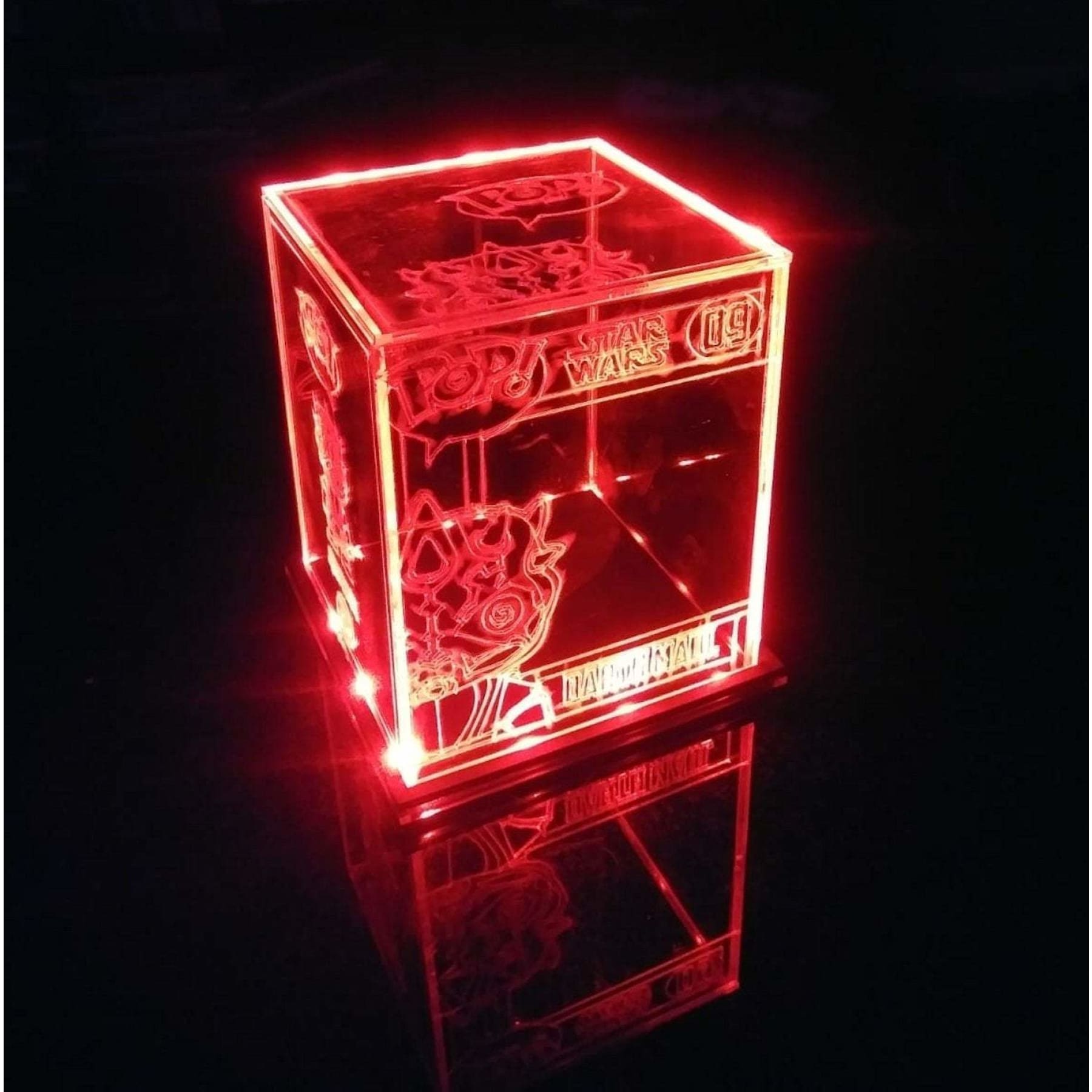 Acrylic LED Case Lamp for Unboxed Funko Pop, 3 Sides Design, Custom Made