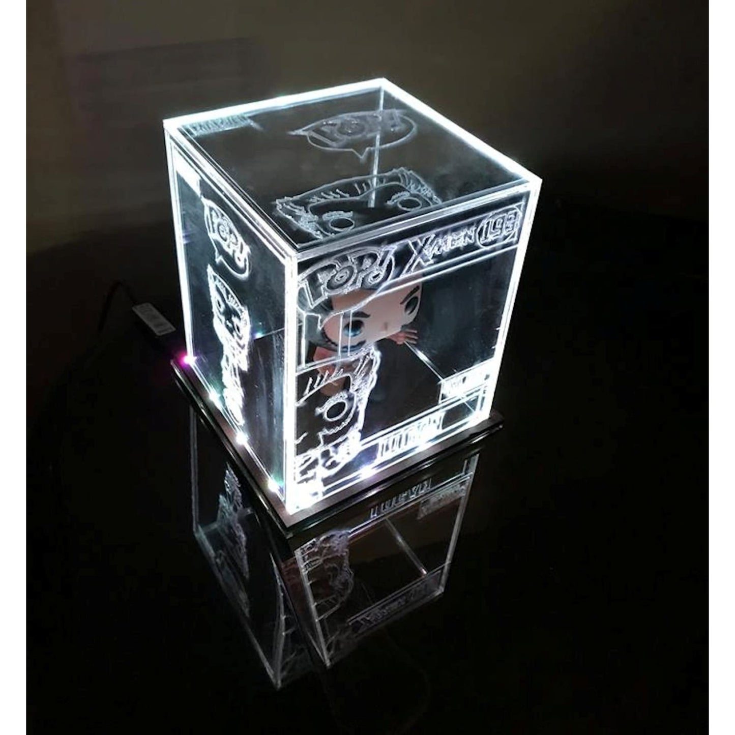 Acrylic LED Case Lamp for Unboxed Funko Pop, 3 Sides Design, Custom Made