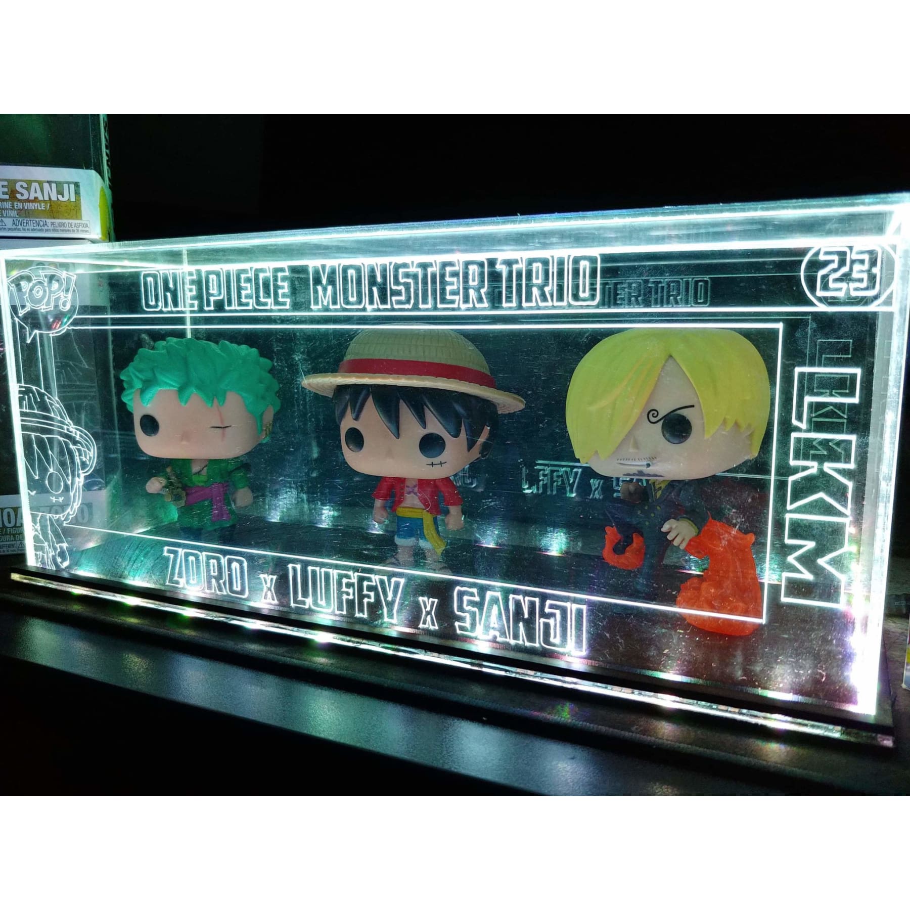 Acrylic LED Display Case for 3 Unboxed Funko Pop, custom made