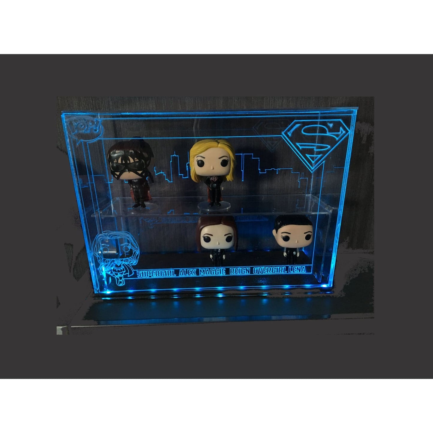 Acrylic LED Display Case for Funko Pop, Custom Design, Fits 6