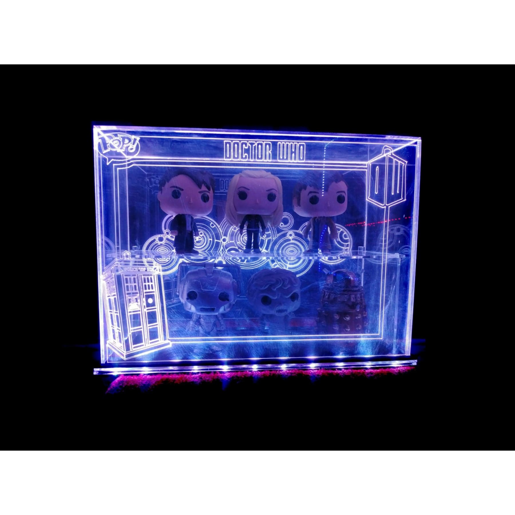 Acrylic LED Display Case for Funko Pop, Custom Design, Fits 6