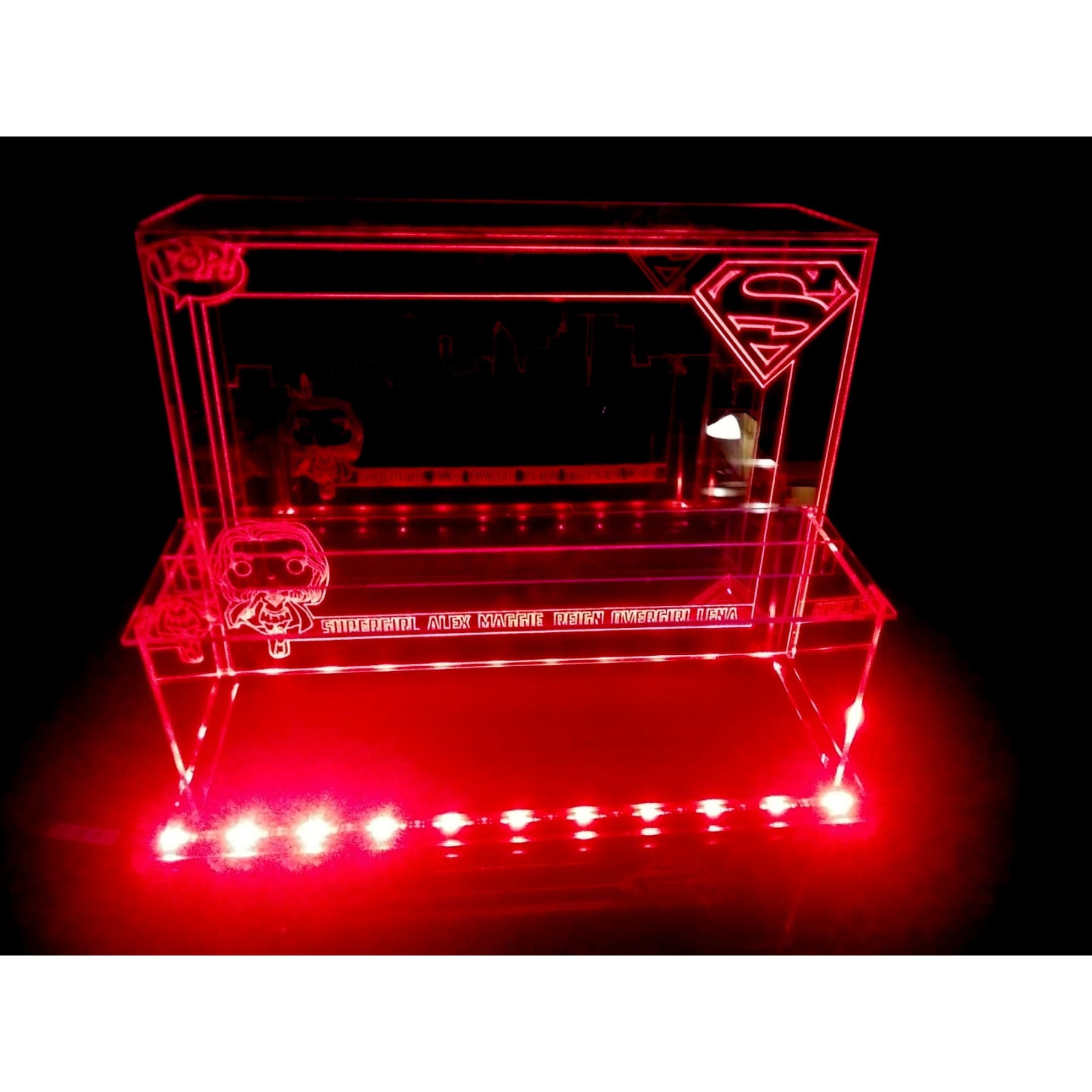 Acrylic LED Display Case for Funko Pop, Custom Design, Fits 6