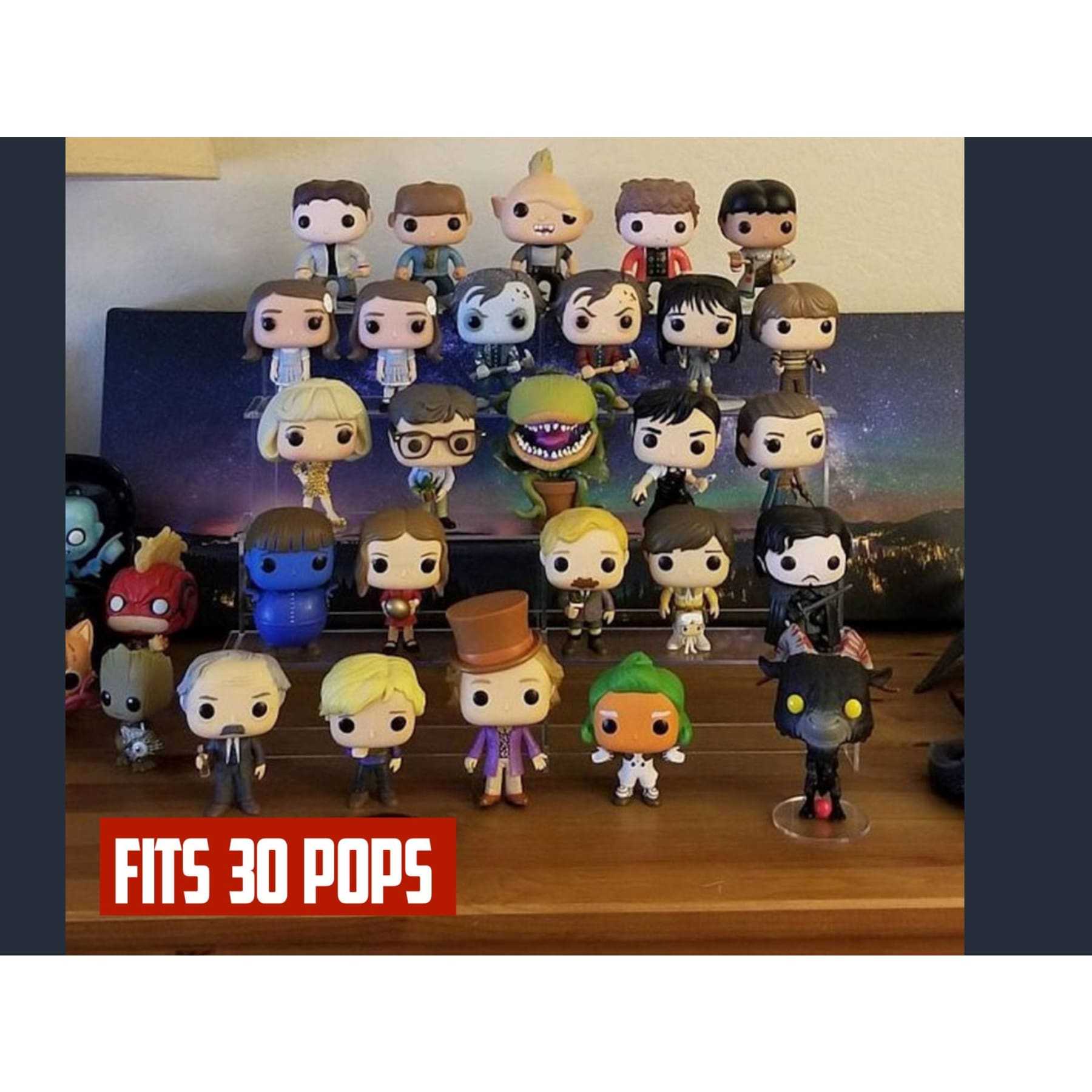 Acrylic Shelf Riser, 5 Levels Tiered Display, Fits 30 Funko POP