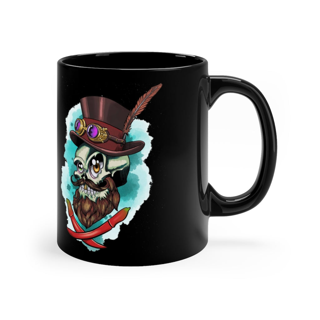 Aguero's Tattoo Bearded Skull 2021 11oz Black Mug