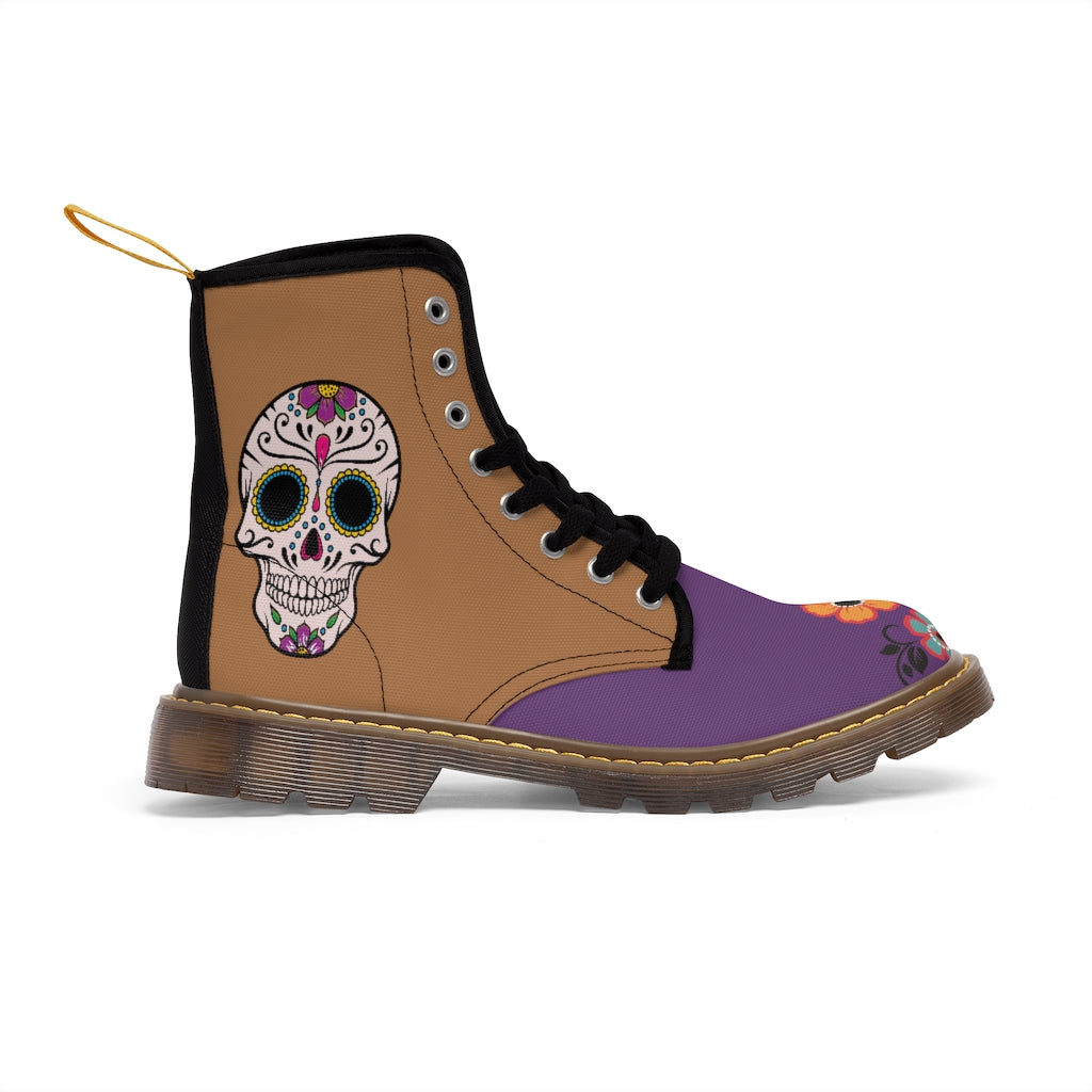 Sugar Skulls, Colorful Women's Martin Boots