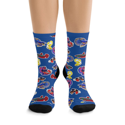 NWBettas "I love Bettas" Blue Socks