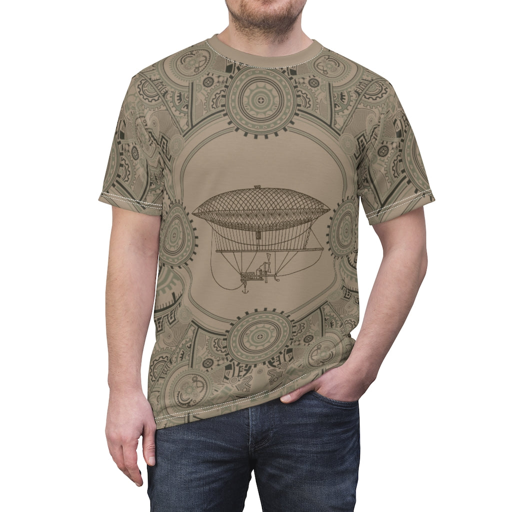 Steampunk Gear Airship Unisex Full Print Tee