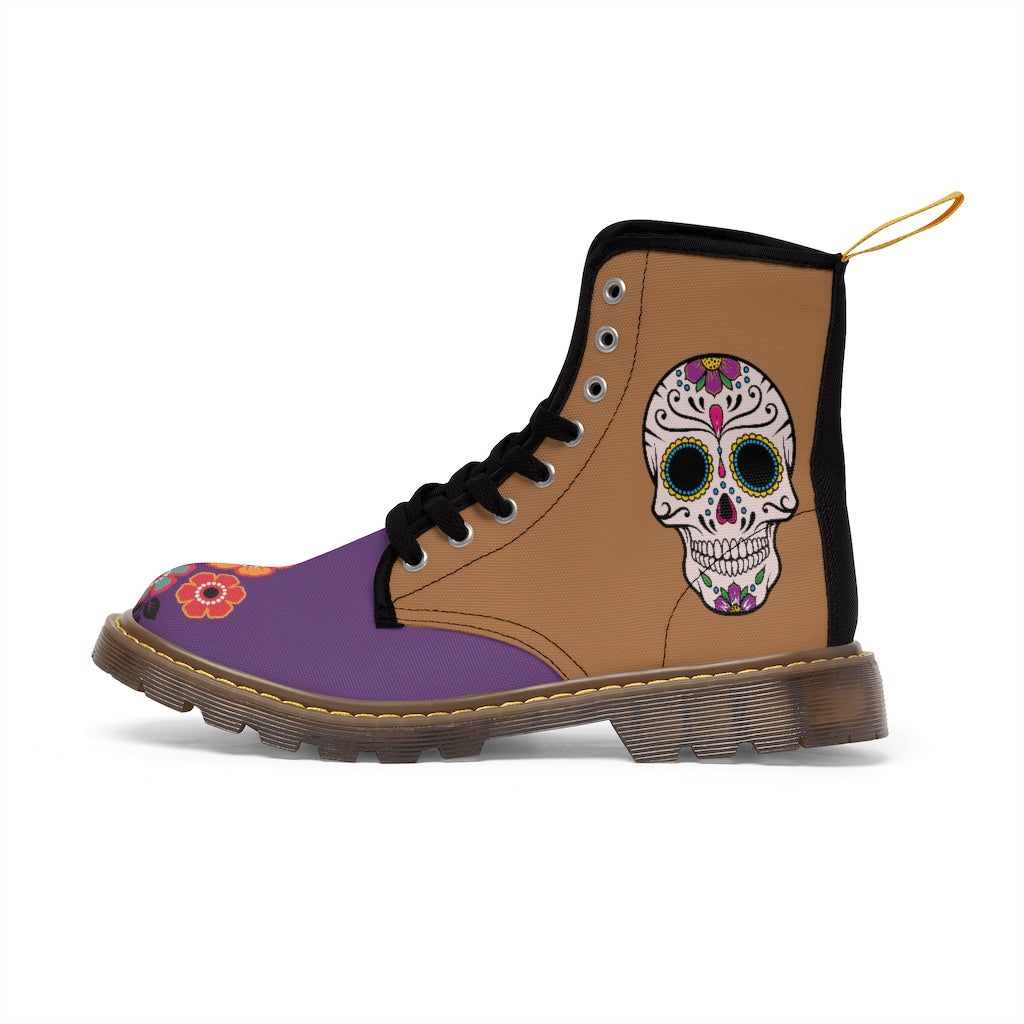 Sugar Skulls, Colorful Women's Martin Boots