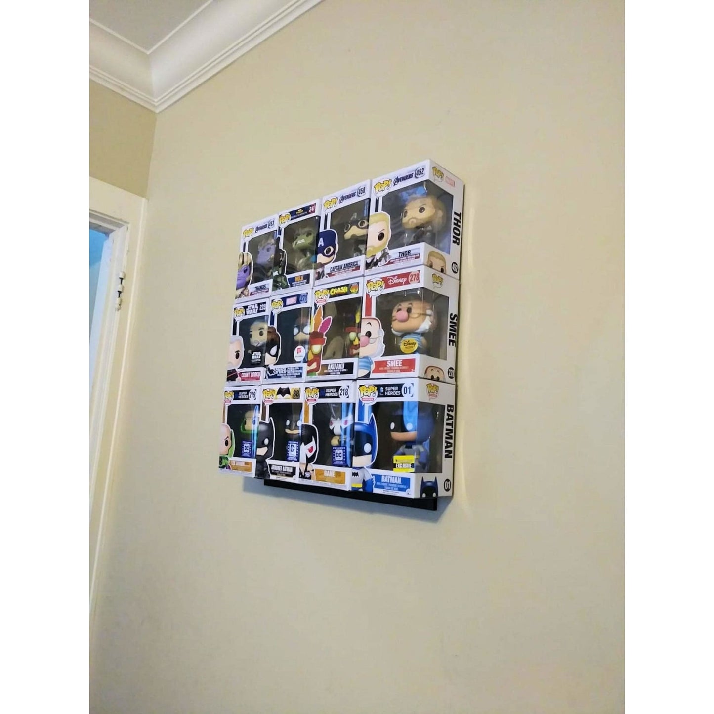 In Box Funko Pop or Funko Pin, Wall Display Case, Bordeless, Shelfless, No Assembly required, just hang on