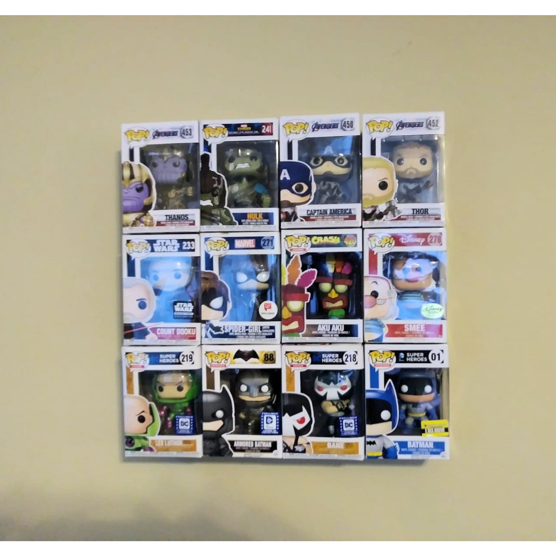 In Box Funko Pop, Wall Display Case, Frameless, Shelfless, No Assembly required, just hang on