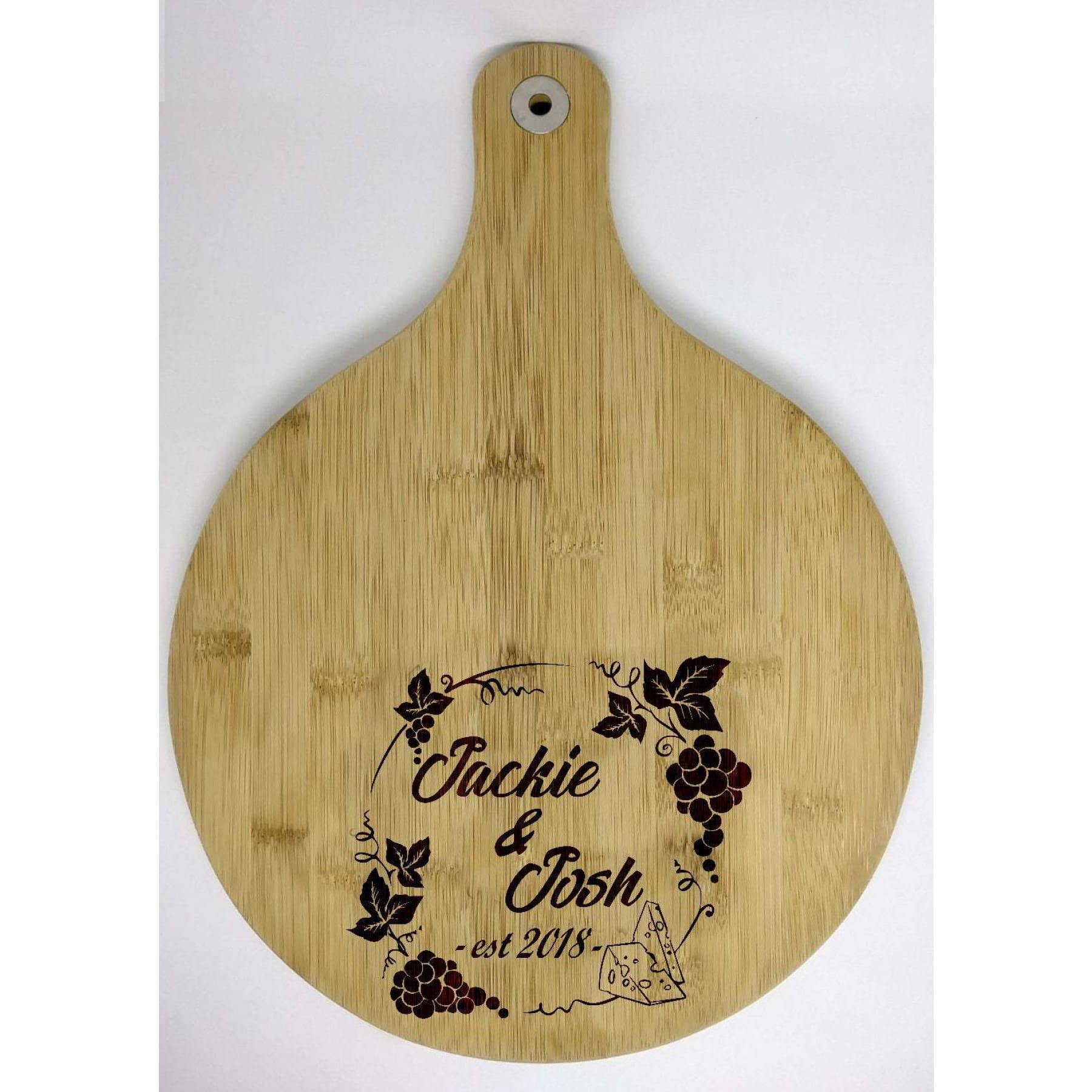 Laser Engraved Vintage Round Cheese Cutting Board