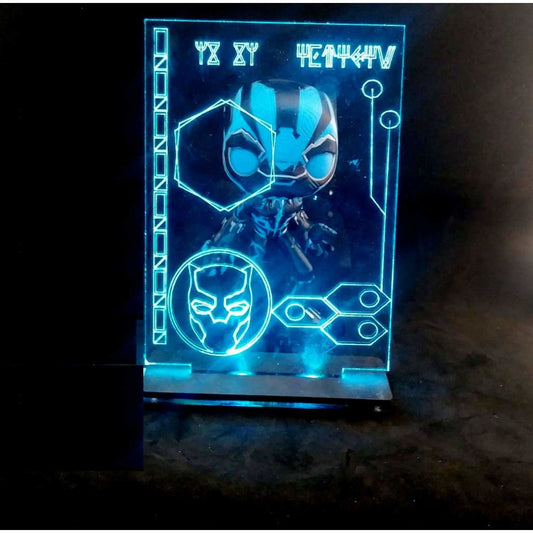LED Lamp Diorama for Black Panther, Iron Man, Dr Strange and more, many sizes. Custom Made Night Lamp