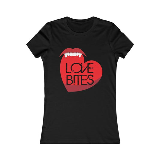 Love Bites, Heart with Vampire Fangs Women Tee