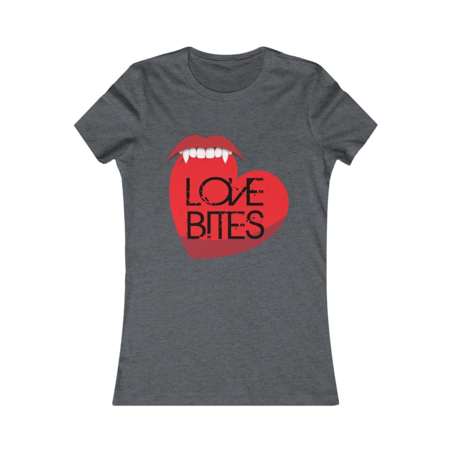 Love Bites, Heart with Vampire Fangs Women Tee